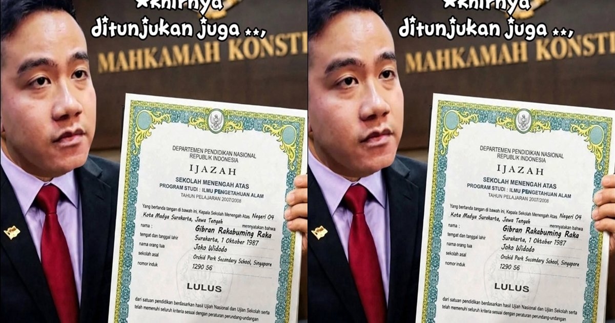 Cek Fakta: Benarkah Gibran Pamerkan Ijazah SMAN 4 Surakarta ke Publik? Ini Faktanya!
