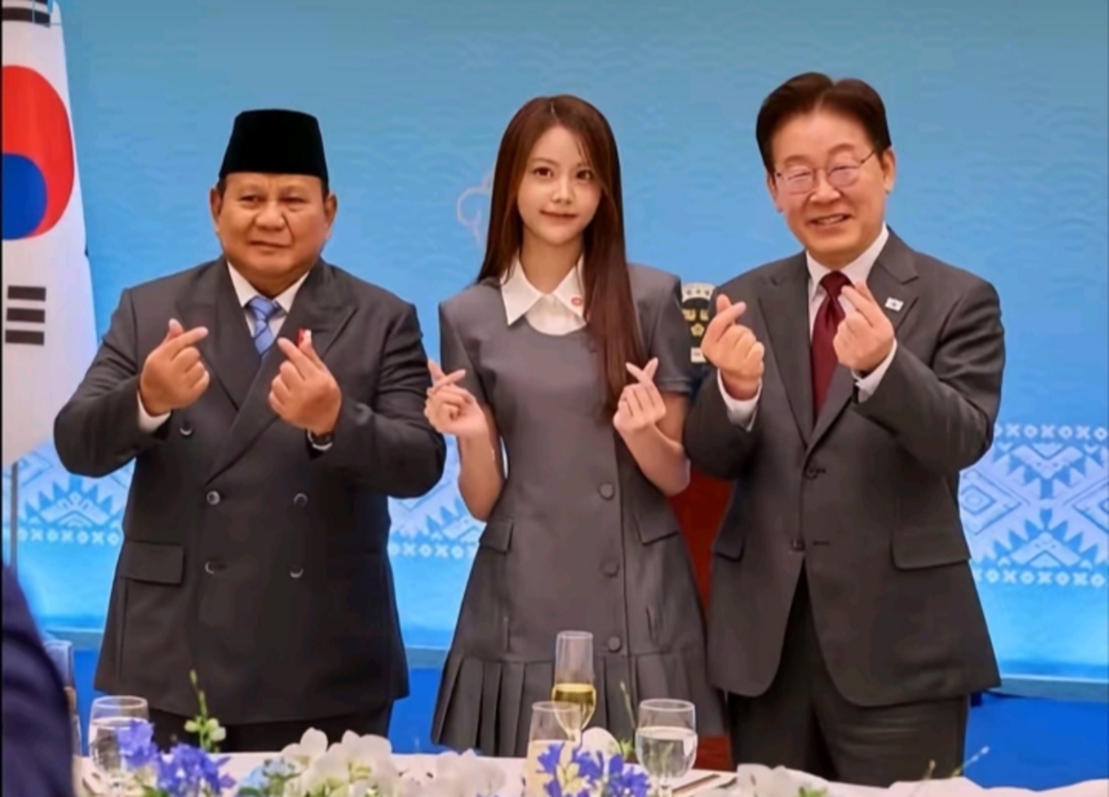 Momen Akrab Carmen dan Prabowo di Blue House Korea Selatan, Finger Heart Bikin Heboh Netizen