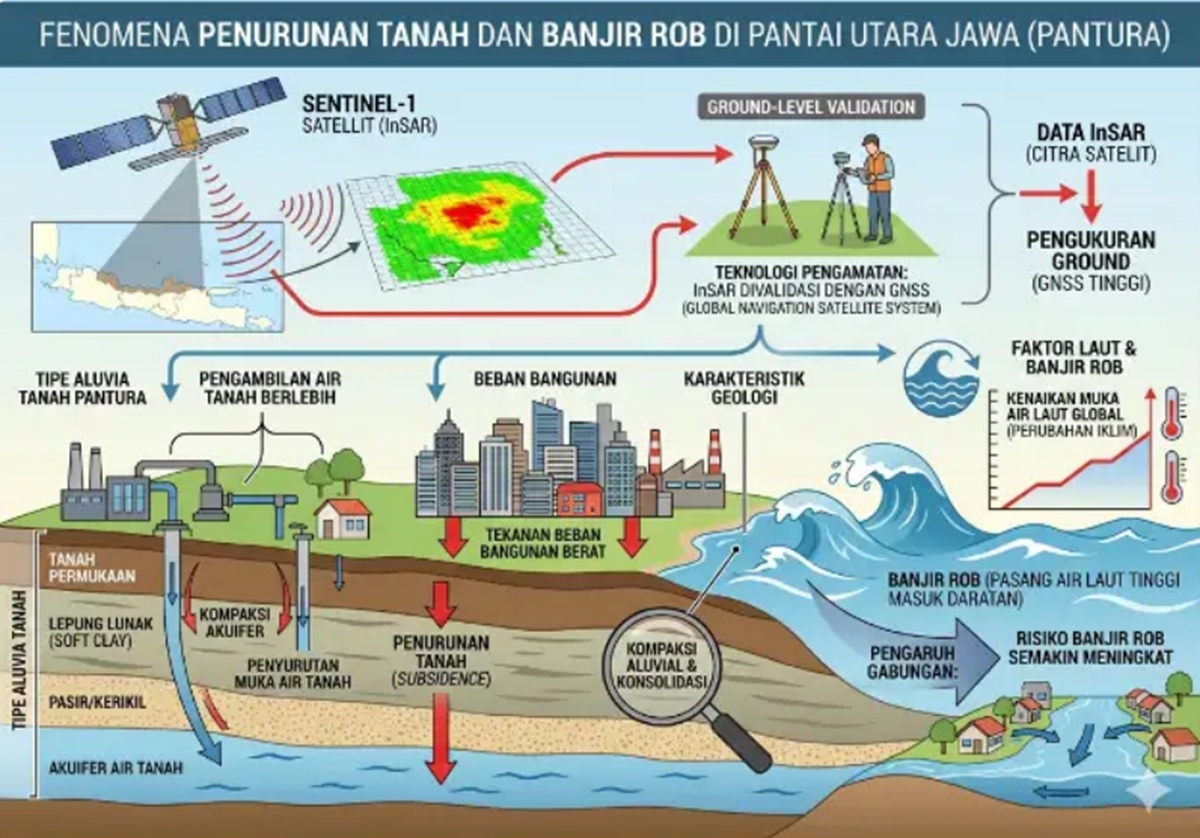 BRIN Ungkap Ancaman Besar di Pantura, Penurunan Tanah dan Kenaikan Muka Laut Makin Mengkhawatirkan