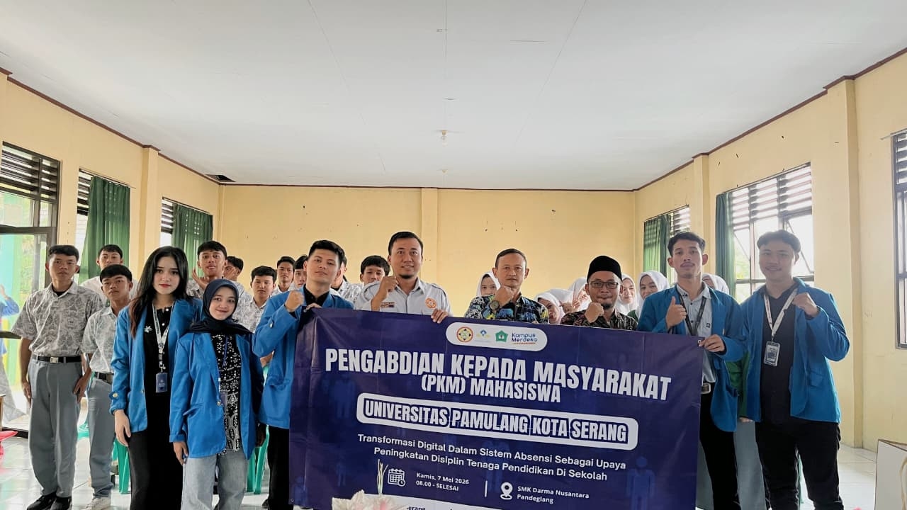 PKM Universitas Pamulang Serang Dorong Digitalisasi Absensi Guru di SMK Darma Nusantara