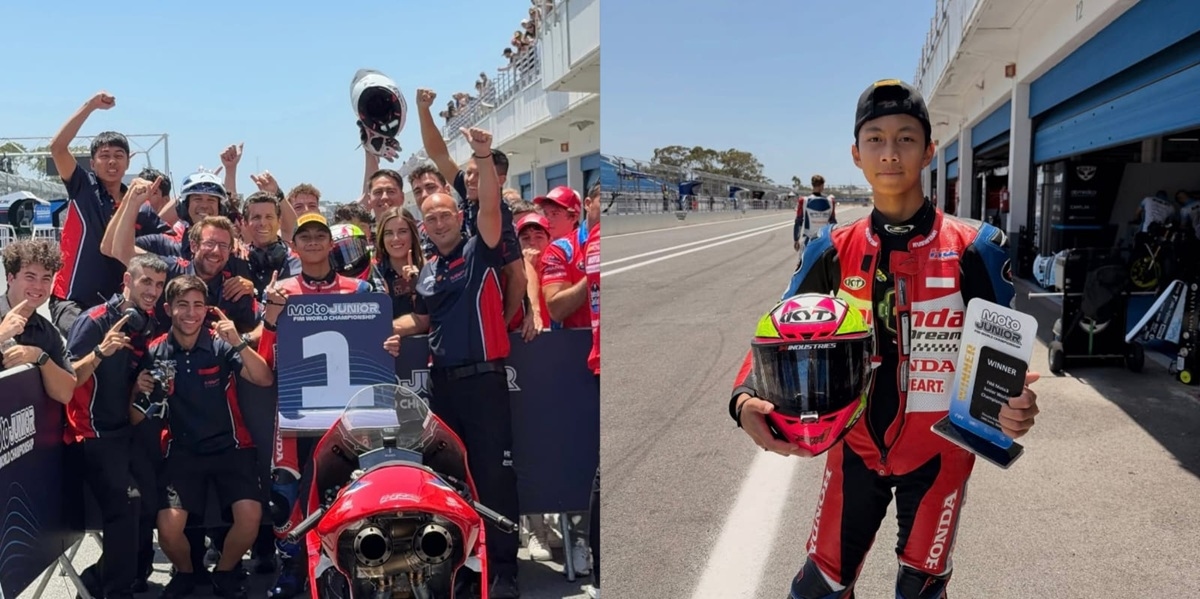 Kiandra Ramadhipa Menang Dramatis di Estoril, Indonesia Raya Berkumandang di Moto3 Junior World Championship 2026