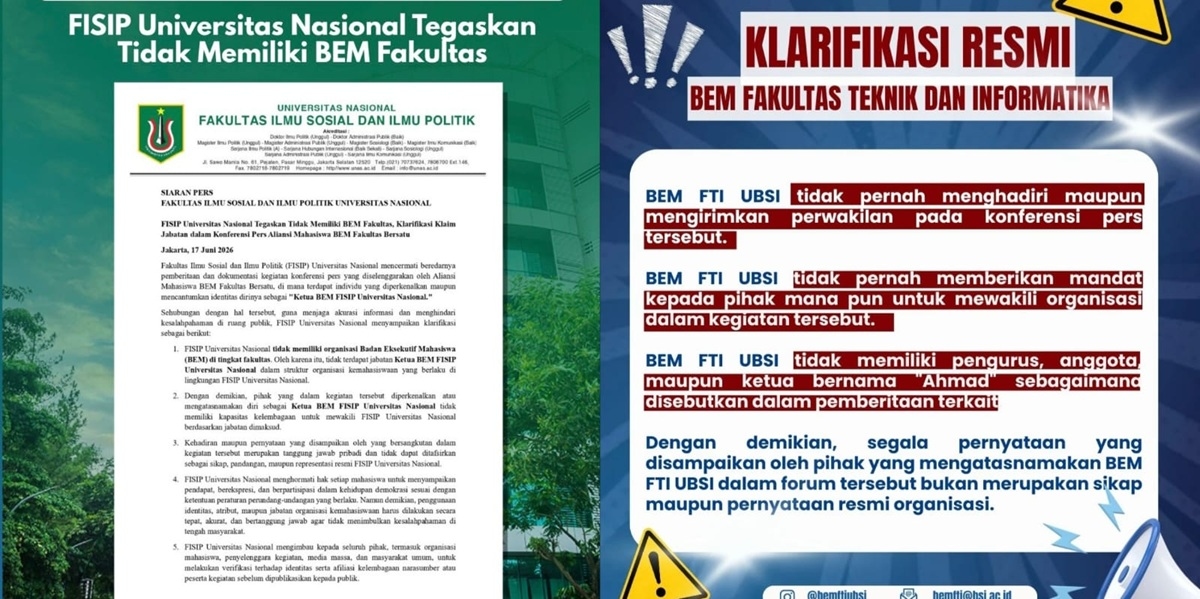 BEM Bersatu Diterpa Kontroversi, Sejumlah Kampus Bantah Keterlibatan dan Sebut Ada Nama Fiktif