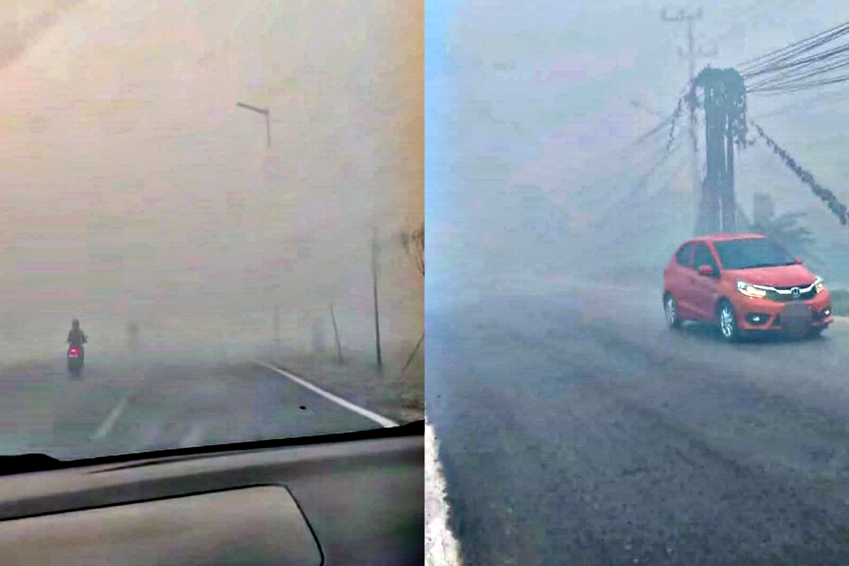 Viral! Banjarbaru Diselimuti Kabut Asap, Jarak Pandang Hanya 10 Meter, Warga Mulai Cemas