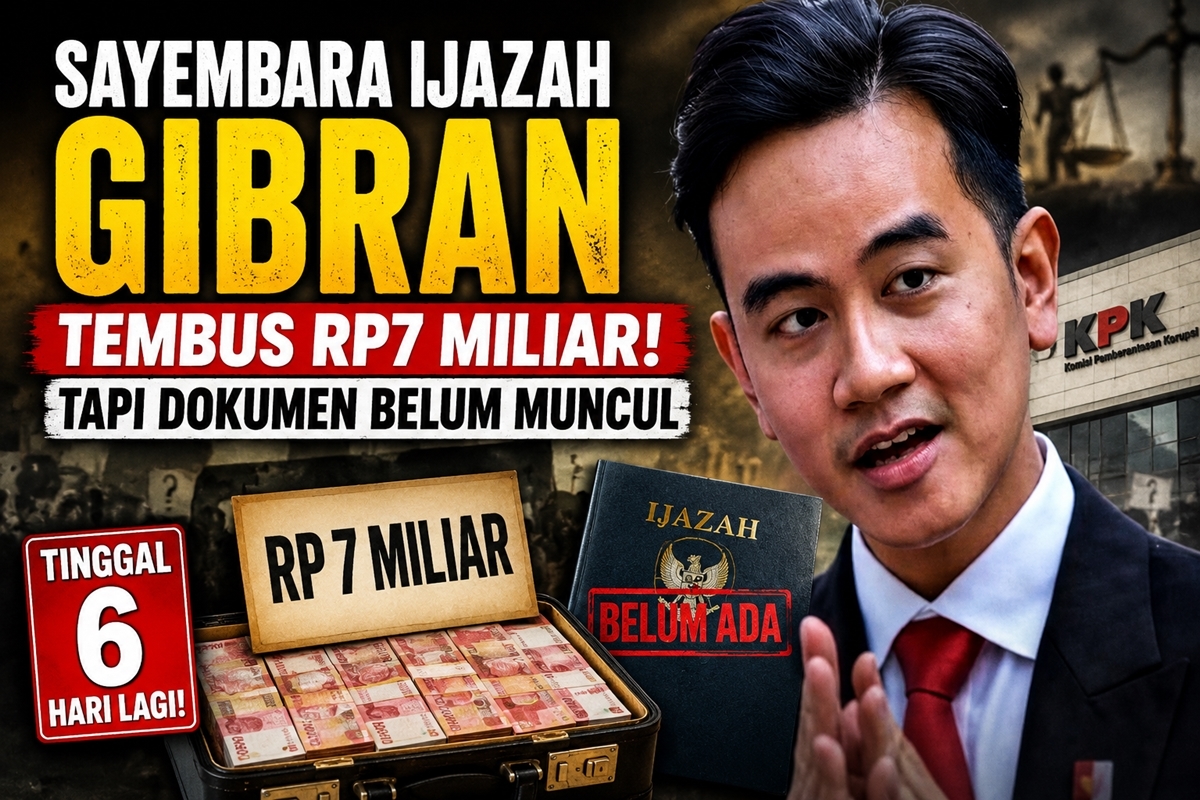 Sayembara Ijazah Gibran Tembus Rp7 Miliar, 6 Hari Lagi Ditutup tapi Dokumen Belum Muncul