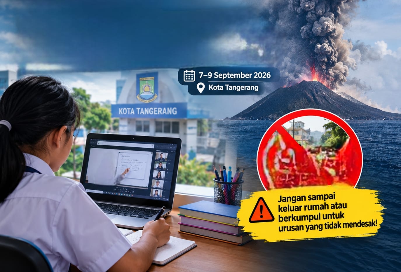 Siswa Kota Tangerang Dilarang Lakukan Hal Ini, Imbas Erupsi Gunung Anak Krakatau