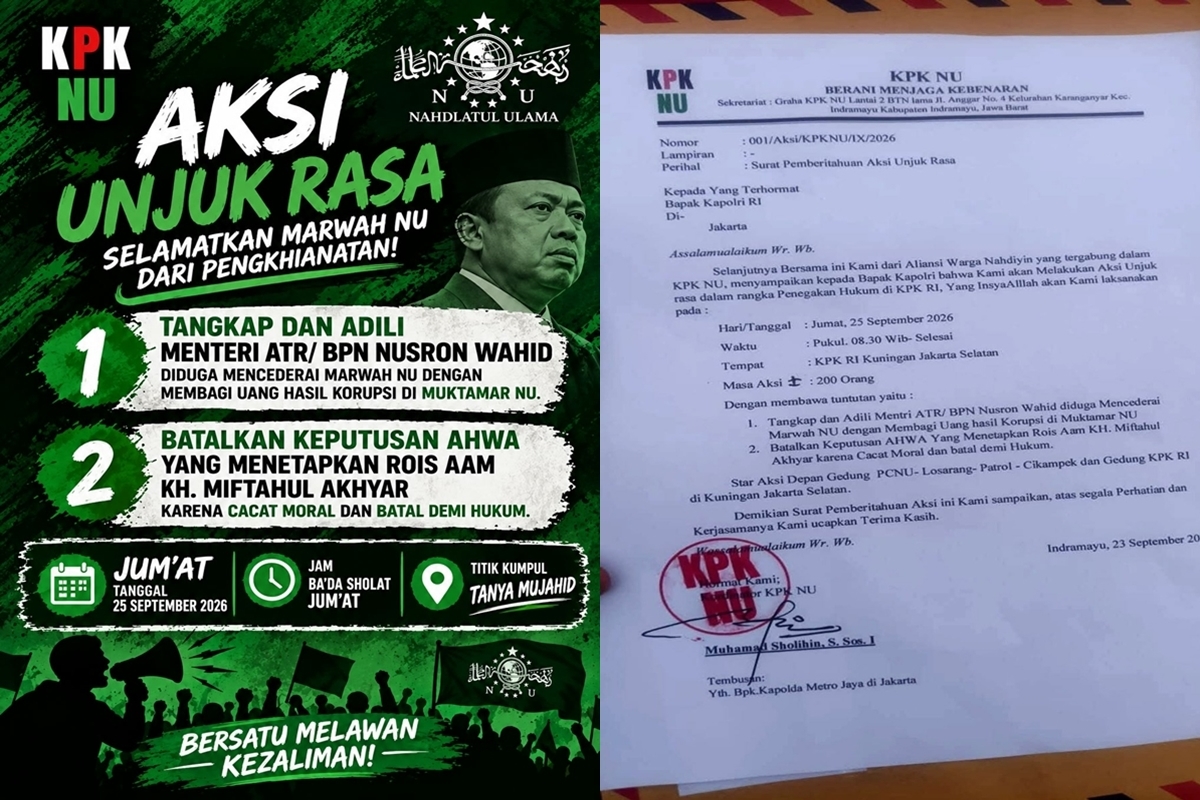 UPDATE! Besok Aksi Unjuk Rasa KPK NU Kepung Gedung KPK RI, Tuntut Nusron Wahid Ditangkap dan Keputusan AHWA Dibatalkan