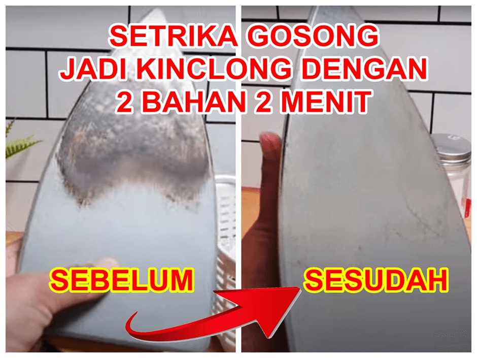Ide Cerdas : Setrika Gosong Jadi Kinclong, Modal 2 Bahan Selesai 2 Menit Seperti Baru