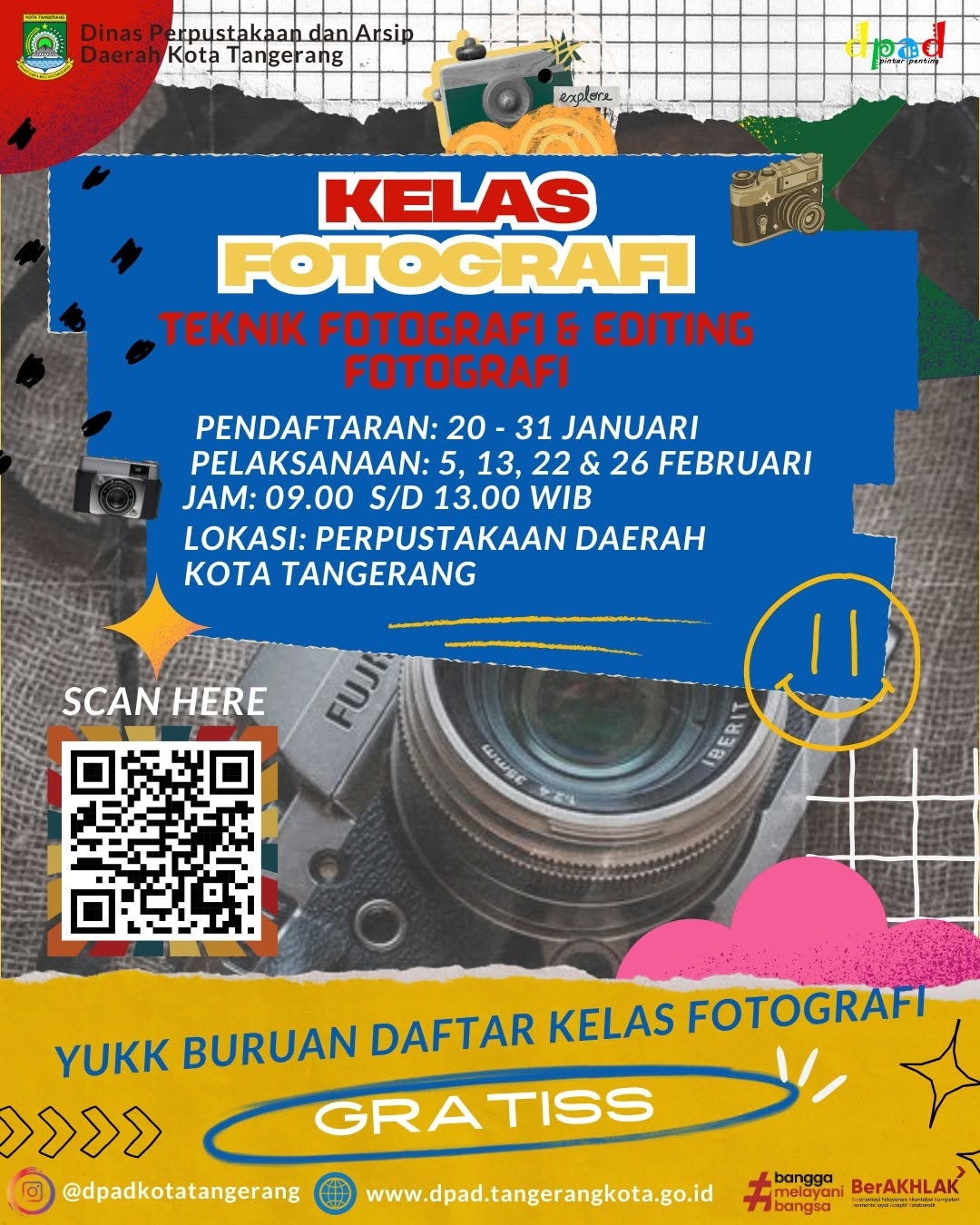 Pemkot Tangerang Gratiskan Kelas Fotografi dan Editing Foto