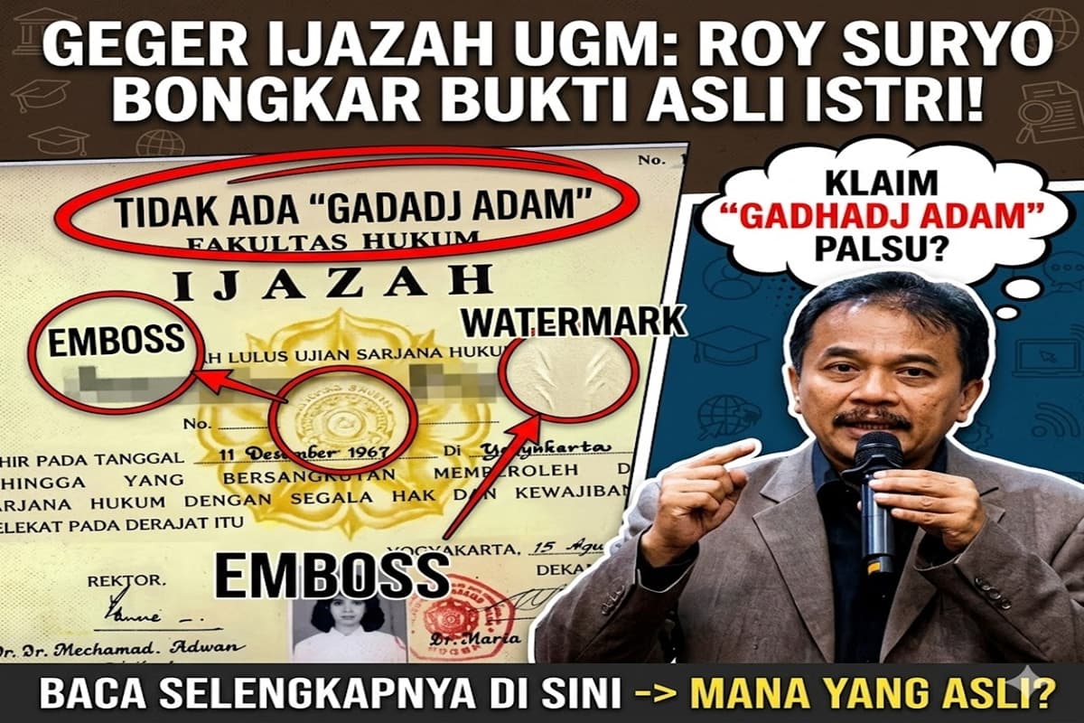 Geger! Roy Suryo Bongkar Ijazah UGM Istrinya di TV: Tidak Ada Tulisan Gadhaj Adam, Mana yang Asli?