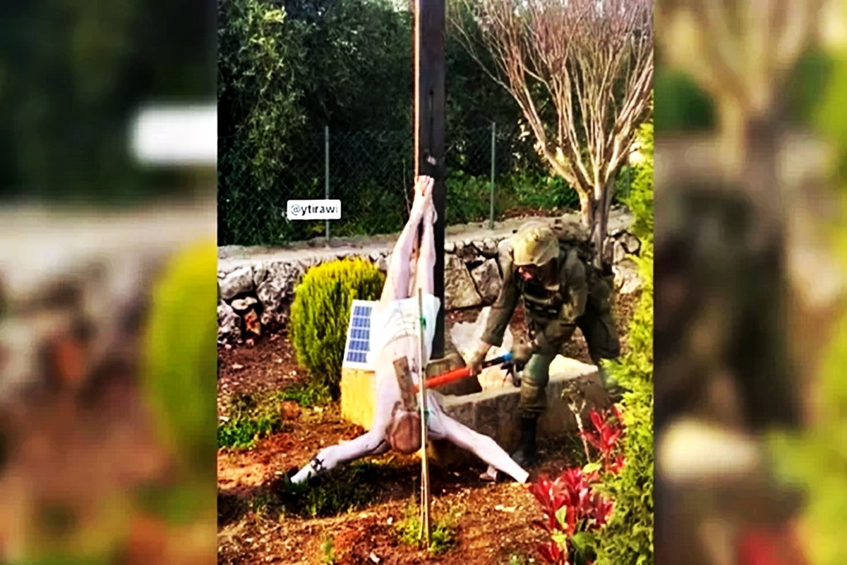 Miris! Netanyahu 'Shock' Apa yang Dilakukan Tentara Israel Hancurkan Patung Yesus Kristus dengan Palu Godam, Picu Amarah Dunia!