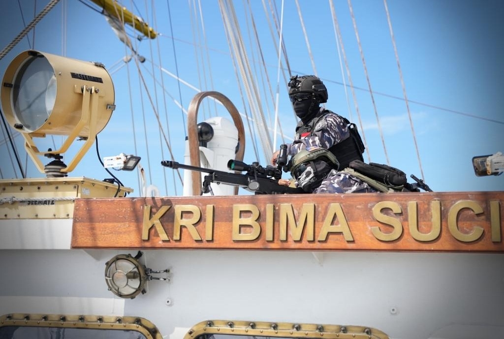 KRI Bima Suci Siaga Penuh di Laut Sulu, TNI AL Gelar Peran Jaga Perang Hadapi Ancaman Pembajak