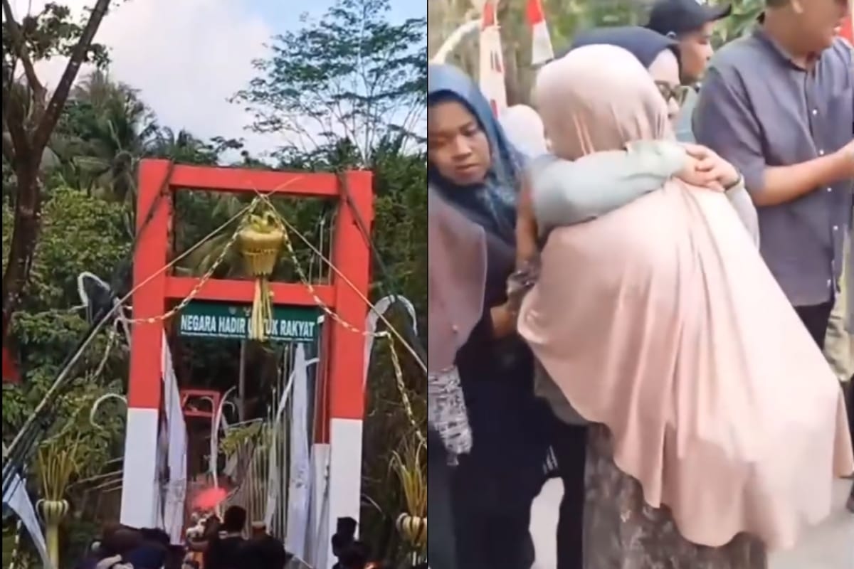 Baru Diresmikan, Jembatan Gantung Pongpet Pangandaran Ambruk, Puluhan Orang Terjatuh