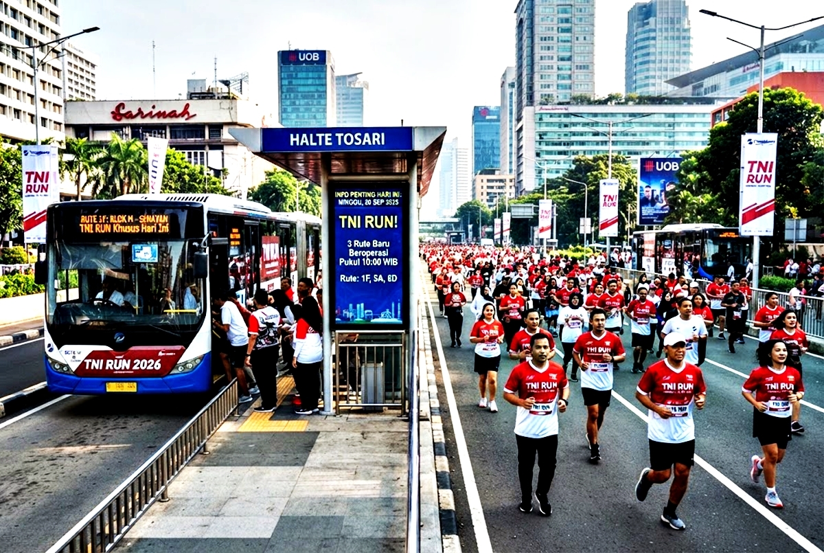 Minggu 20 September 2026, Ada TNI Run! Jangan Kaget, 3 Rute Transjakarta Baru Beroperasi Pukul 10.00 WIB