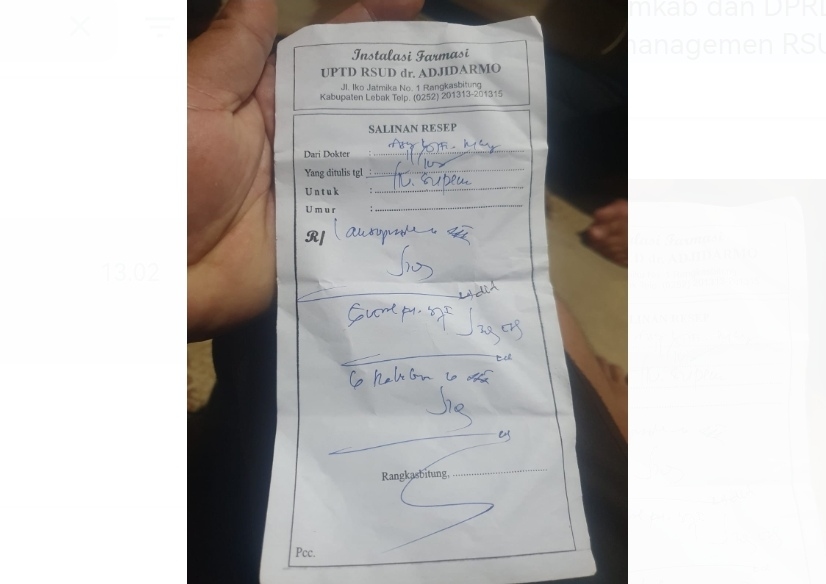 Obat Pasien BPJS Habis, DPRD Lebak Desak Dirut RSUD Adjidarmo Dicopot