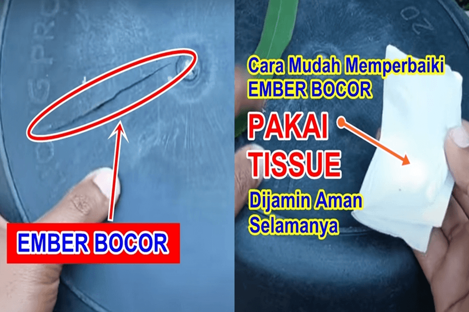Ide Cerdas Dan Kreatif: Ember Bocor? Cukup Pakai Tissue Langsung Kuat Selamanya