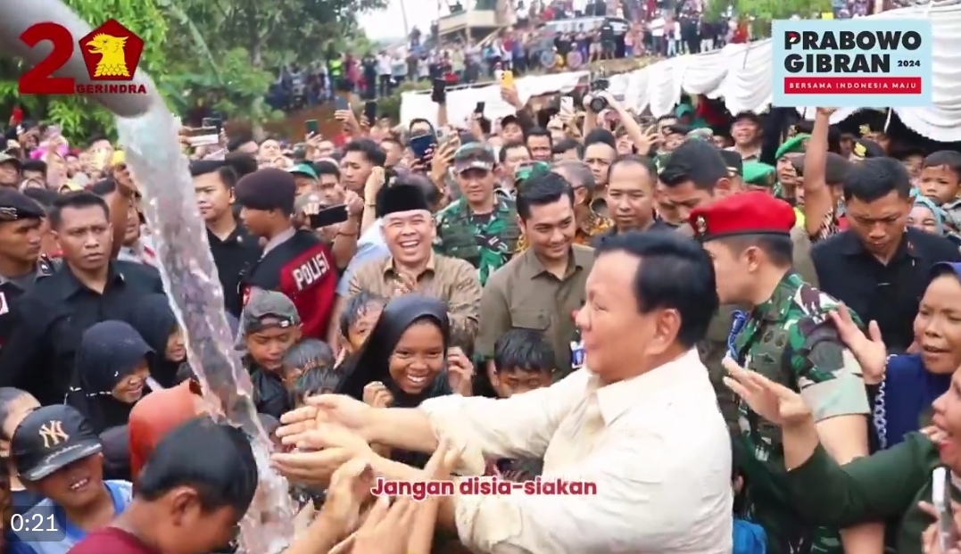 Prabowo Resmikan 5 Titik Sumber Air Bersih, Diklaim Akun Medsos Gerindra Agenda Capres
