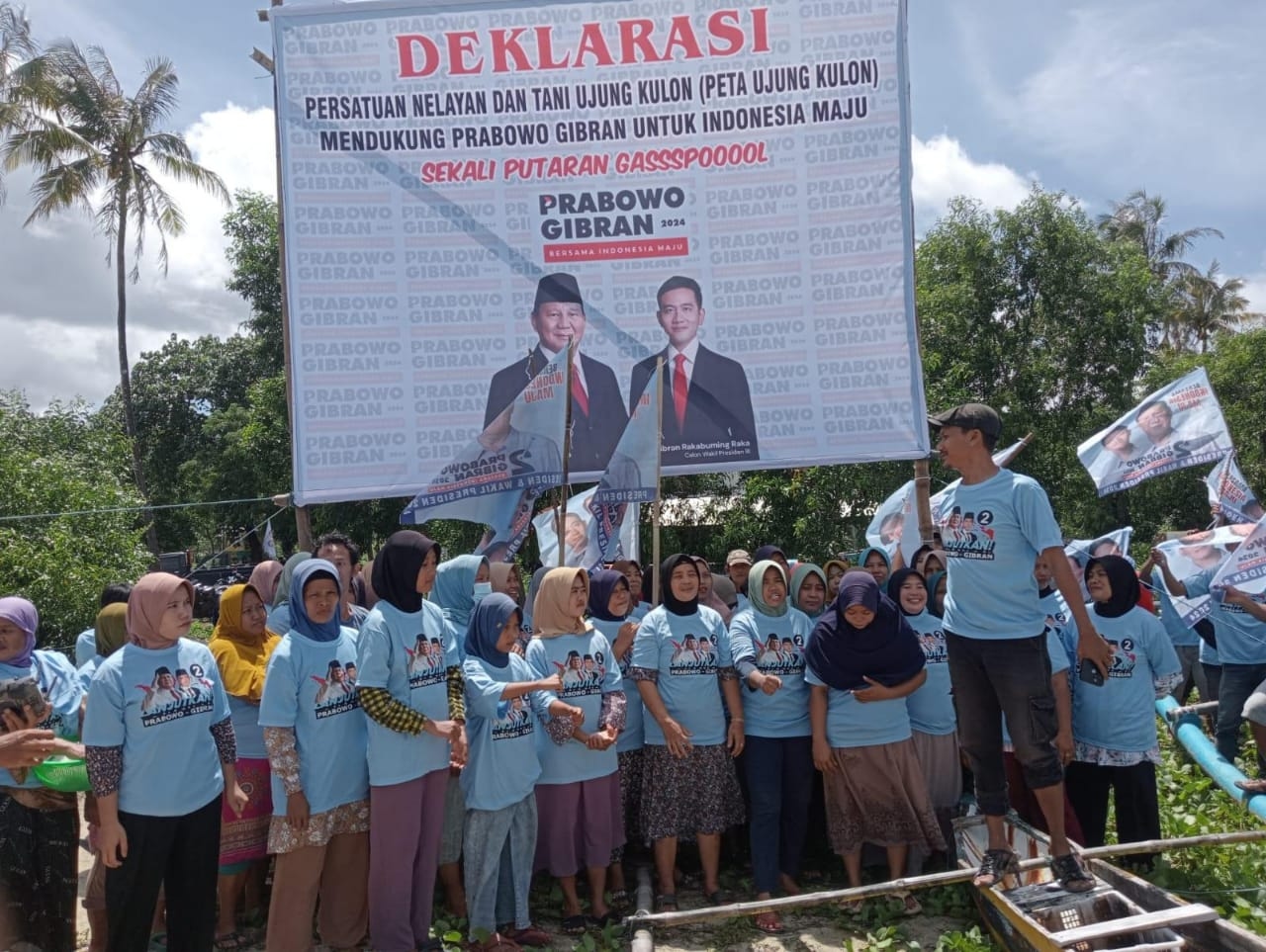 Peta Ujung Kulon Dukung Penuh Prabowo Gibran