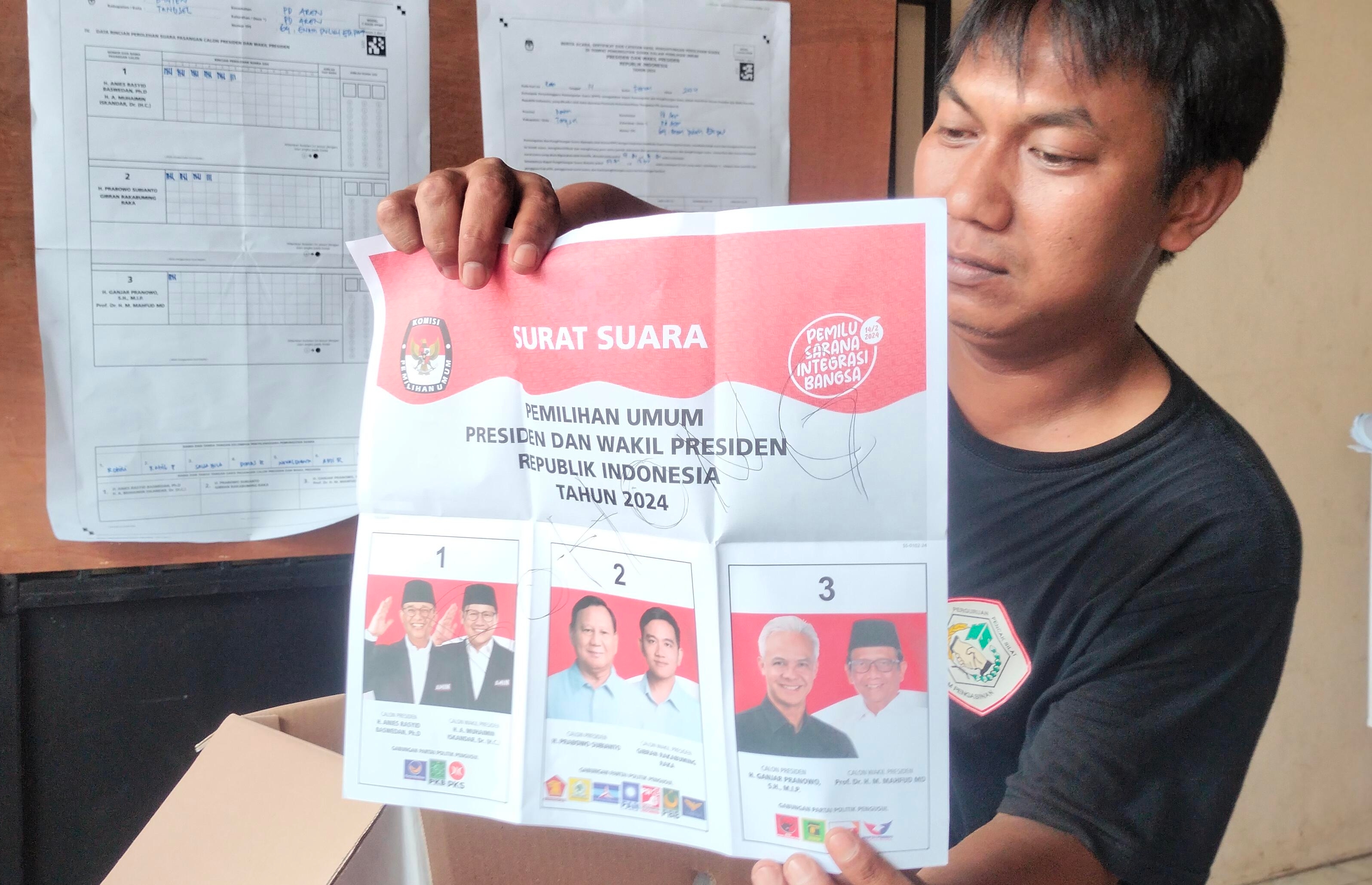Surat Suara Capres di TPS 64 Pondok Aren Dicoret Kata Bohong