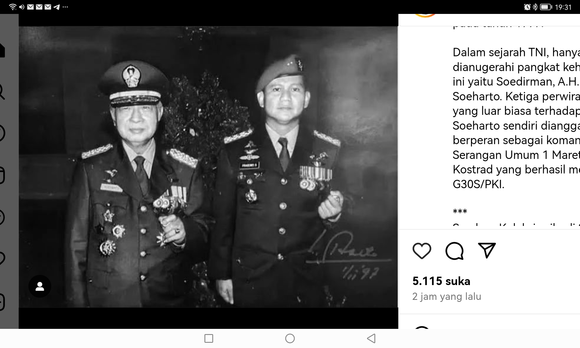Presiden Suharto Raih Penghargaan Jenderal Bintang 5 karena Tumpas PKI