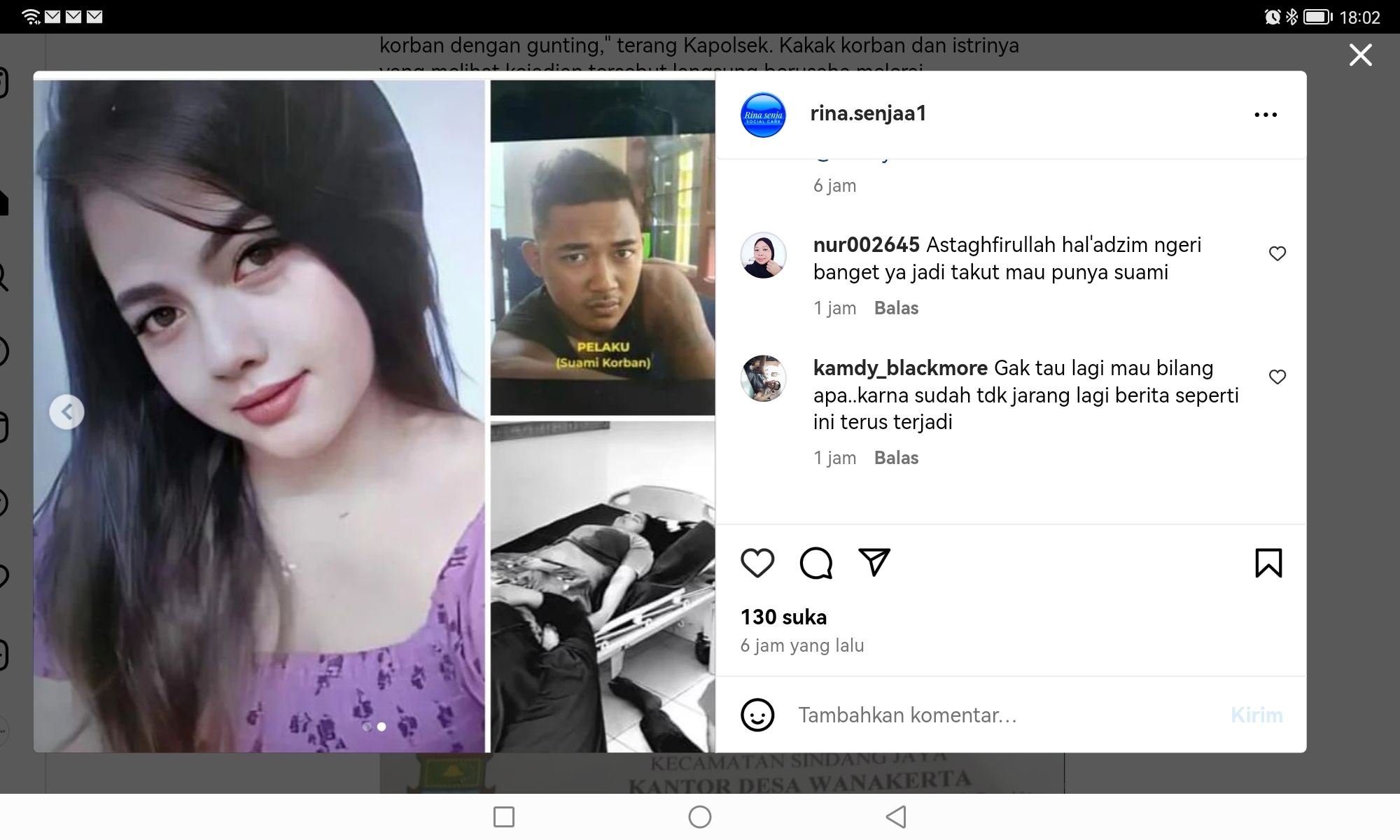 Sadis! Suami Tusuk Istri hingga Tewas, Netizen Trauma: Jadi Takut Punya Suami