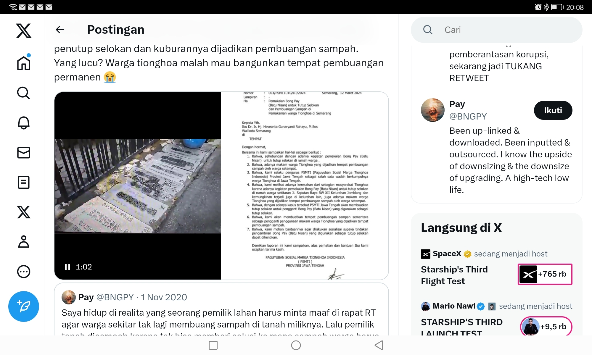 Miris! Makam Leluhur Tionghoa Dijadikan Tempat Sampah, Bong Pay Dijadikan Penutup Got