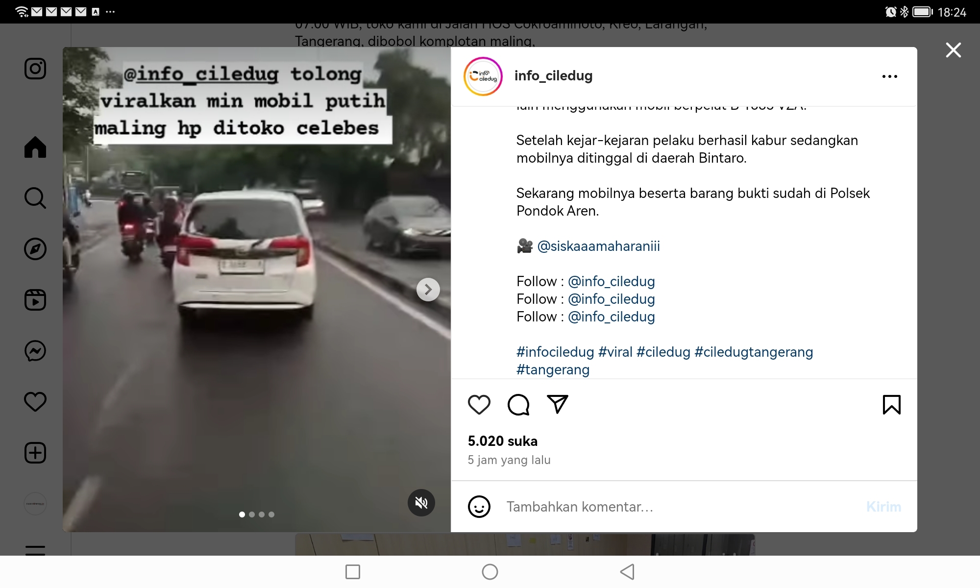 Kawanan Maling Bermobil Bobol Toko Elektronik di Kreo, Sempat Kejar-kejaran