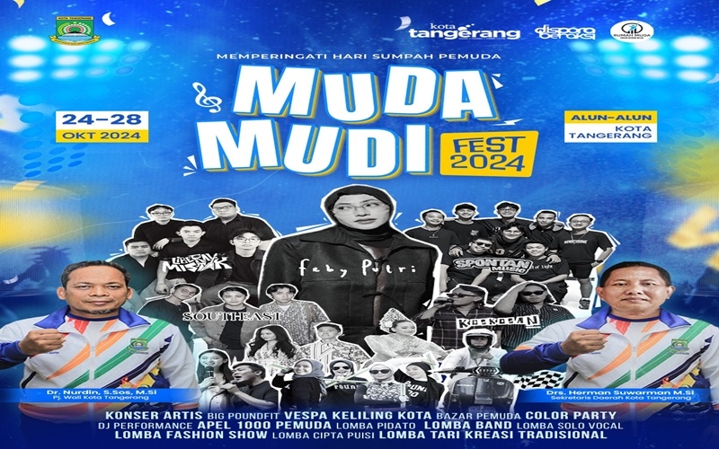 Pemkot Tangerang Gelar Acara Muda Mudi Fest 2024 dalam Peringati Hari Sumpah Pemuda, Pada 25-28 Oktober di Alun-alun