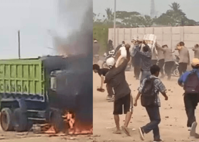 Warga Tangerang Bentrok dengan Polisi Gegara Truk Tanah Lindas Bocah 9 Tahun