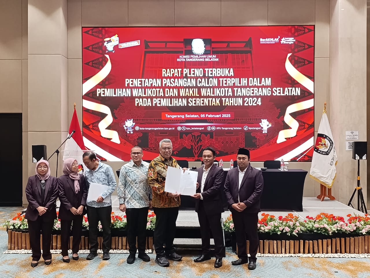 KPU Tetapkan Benyamin-Pilar Sebagai Pemenang di Kontestasi Pilkada Tangsel 2024