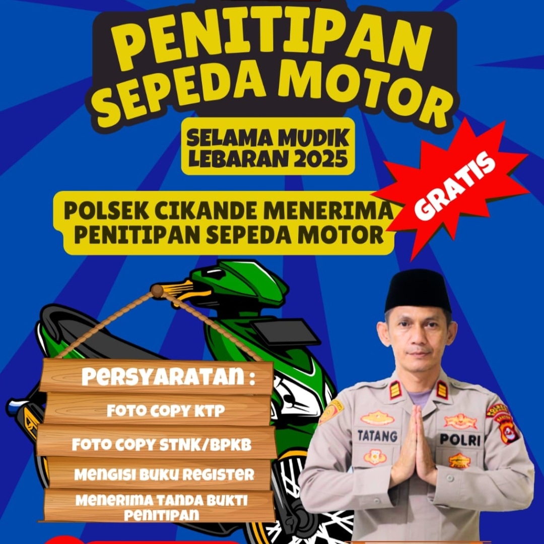 Mudik Tenang! Polsek Cikande Polres Serang Buka Layanan Penitipan Kendaraan Gratis