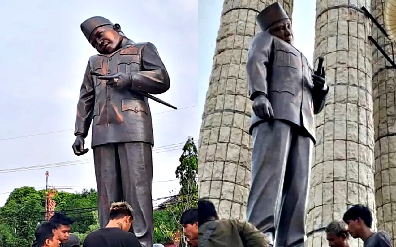 HEBOH! Patung Bung Karno di Alun-Alun Indramayu ‘Patah Leher’ Diterpa Angin Kencang, Ternyata Ini Penyebabnya!